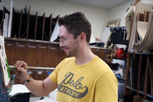 Man painting. 