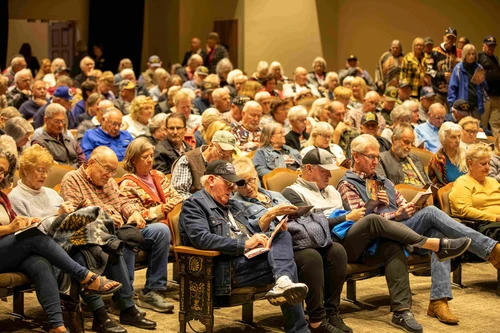Audience watching Patriotic Play