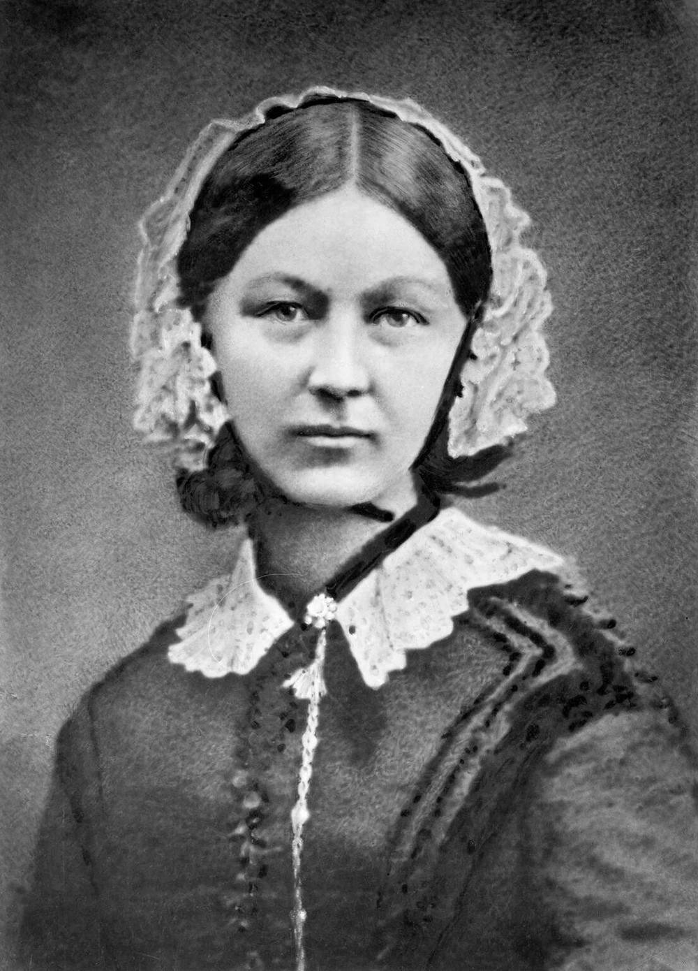Portrait photograph of Florence Nightingale by Henry Hering, about 1860