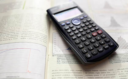 Calculator on an open book