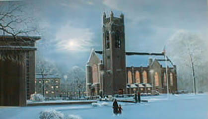 Artist print of the C of O chapel.