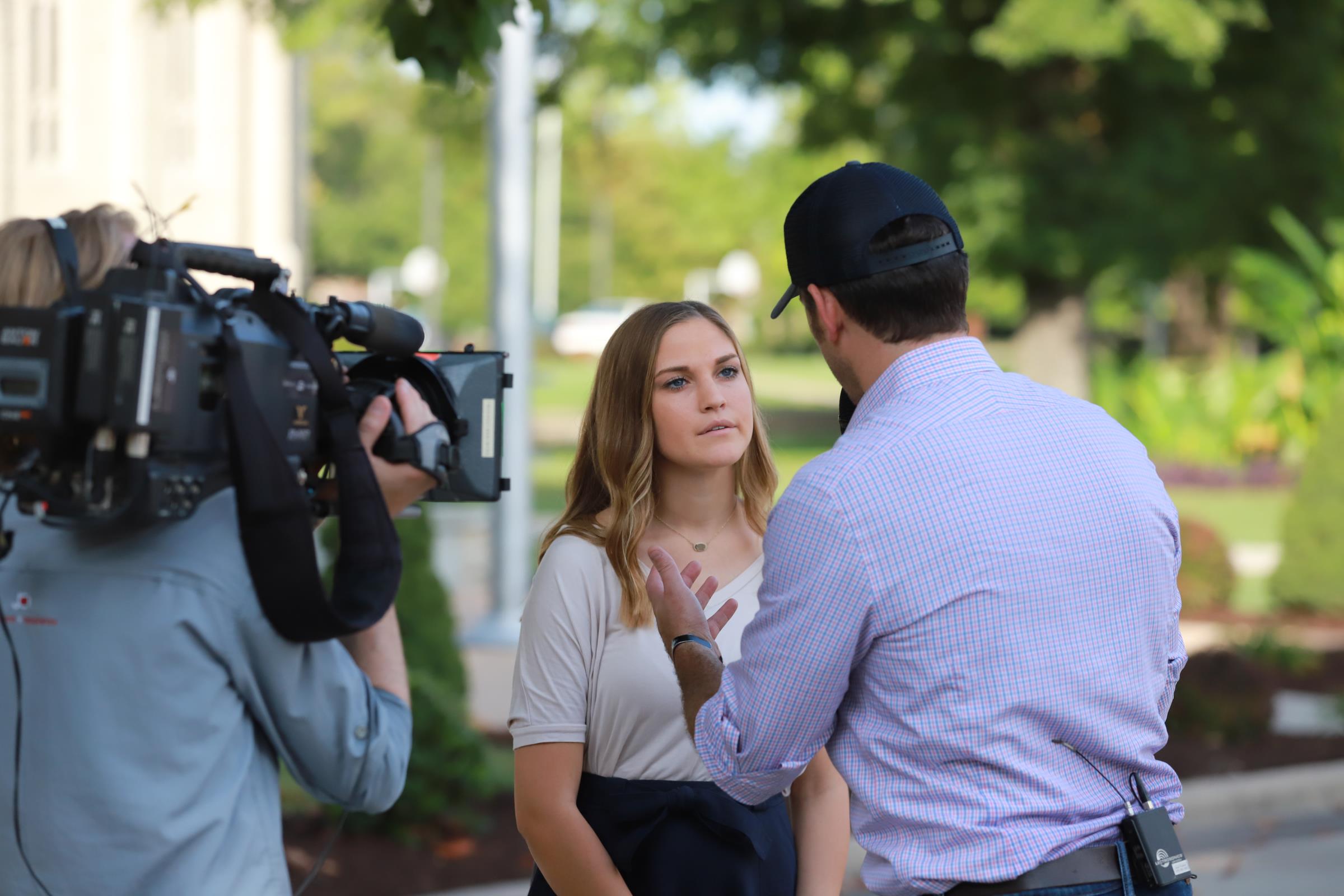 Students conducting an interview