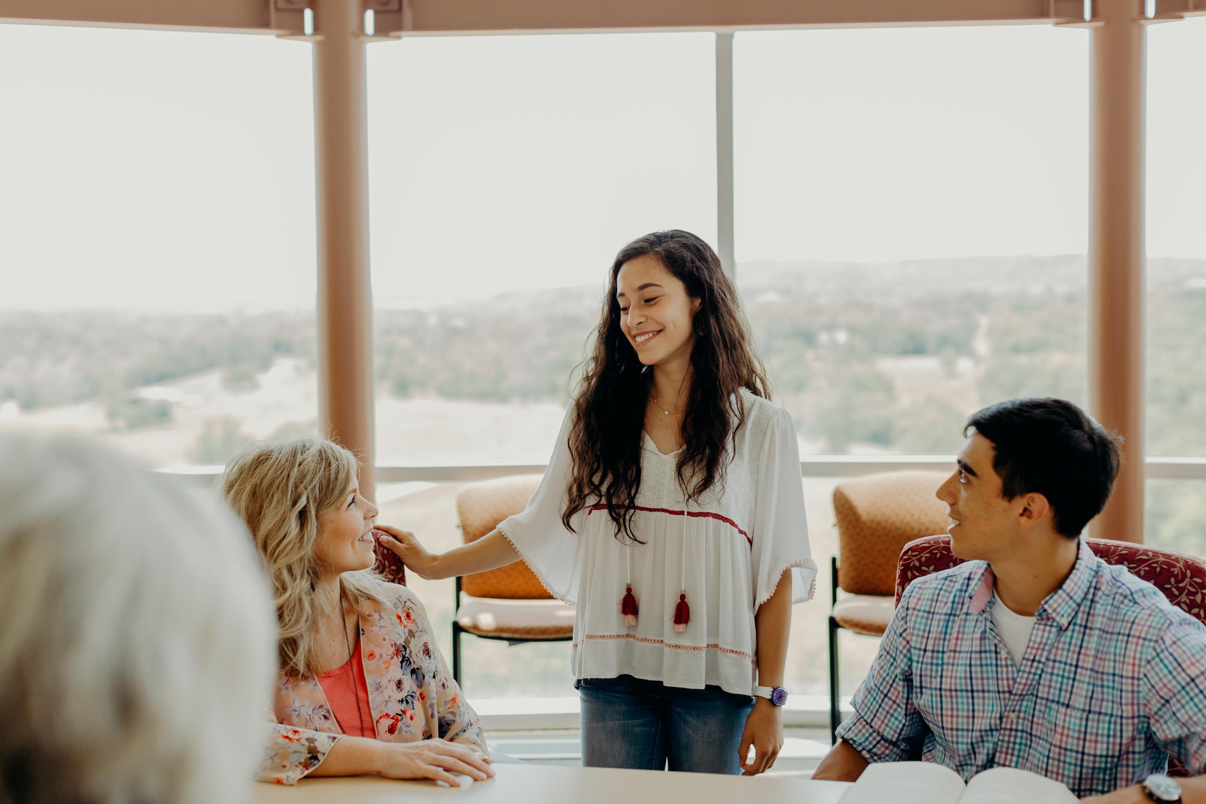 Students working on homework together