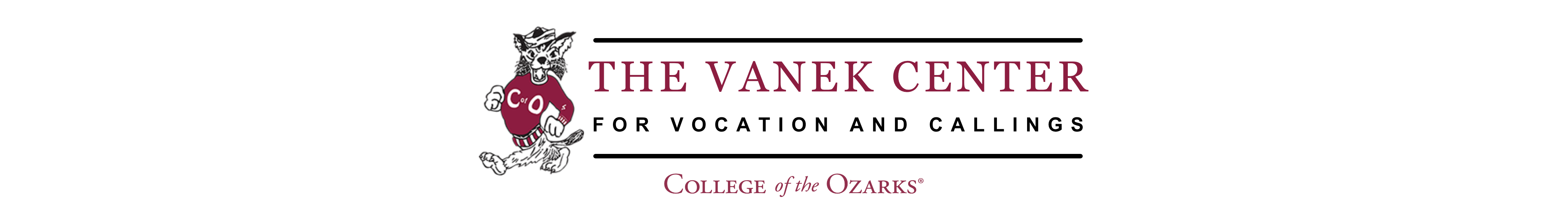 Sign and logo for the Vanek Center for Vocation and Callings