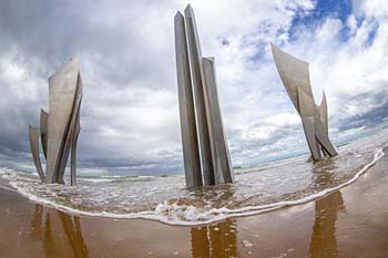 War memorial on Omaha Beach in Normandy.