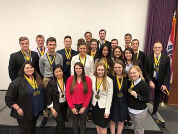 C of O Phi Beta Lambda students compete at state conference.