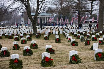 Gravesites in the Springfield National Cemetery were covered with wreaths