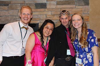 Justice and Johanna Daniel (far left and far right) enjoy the event with Dewayne Tennison and Kaylin Noyes, two special guests who met at Night to Shine in 2017 and now are dating.