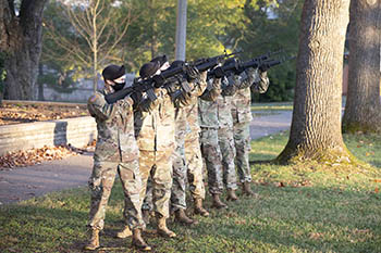 Military Science department 21-gun salute. (Photo by Shann Swift)