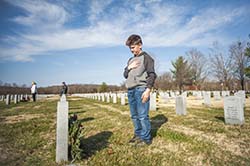 College of the Ozarks staff lay wreaths in Springfield National Cemetery, Dec. 4