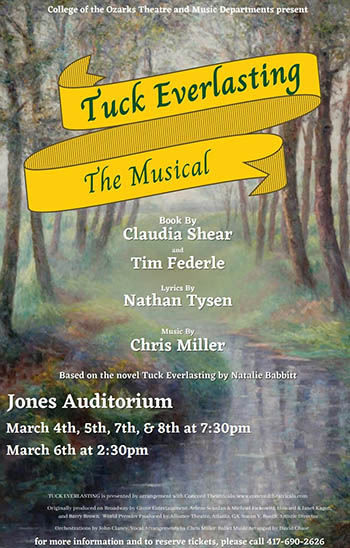 College of the Ozarks theatre and music students to present “Tuck Everlasting,” March 4-8
