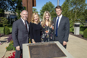 President Brad Johnson, pictured here with wife, Laura Lacey Johnson, introduced special speaker Dr. Nathan Harness, 911 survivor, for today’s special ceremony in remembrance of 9/11.
