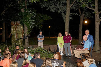 College of the Ozarks took 140 students to Washington, D.C., last week for an immersive, patriotic travel experience in the nation’s capital. Col. John Clark, Vietnam Veteran and P.O.W., spoke to the students at The National Mall.