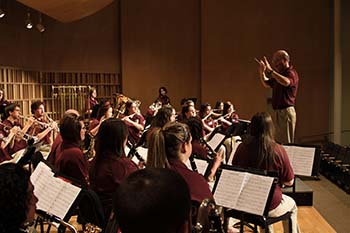 Members of the Concert Band perform an arranged piece.