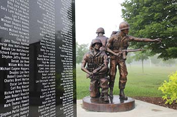 The Missouri Vietnam Veterans Memorial is located in Patriots Park and acts as a symbolic reminder of the bravery of those who served in the Vietnam War